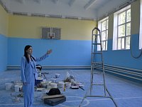 В Александров-Гае подходит к завершению ремонт спортзала школы №1